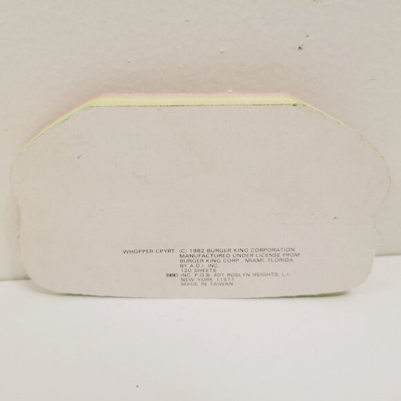 Vtg 1982 Burger King Whopper Novelty Note Pad Stationary Paper Multi Color CLEAN - Picture 4 of 5